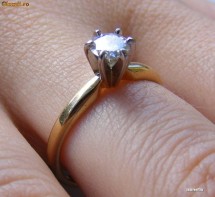 Inel logodna aur 14k cu BRILIANT solitaire de 1/2 carat !!! foto