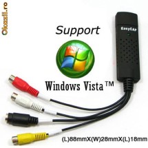 PLACA DE CAPTURA USB DVR SUPRAVEGHERE EASYCAP 2 CANALE foto