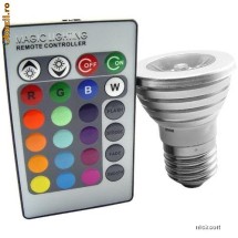 BEC CU LED MULTICOLOR SI TELECOMANDA foto