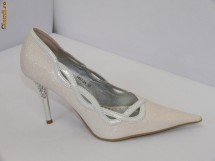 Pantofi albi  , toc inalt , ideal pentru mireasa - (Belle Woman 5837-2A white) 40% REDUCERE foto