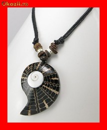 Lant Fantezie-Lemn Cocos Medalion Unicat Abalone LFAN-015 foto