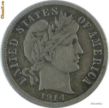 One Dime - 10 Centi 1914 - Argint -  San Francisco - Rar foto