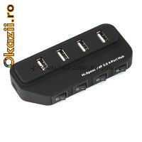 HUB USB cu intrerupator, 4 porturi-4228 foto