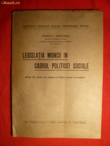 M.I.Barasch -Legislatia Muncii in cadrul Politicei Sociale -ed. interbelica foto