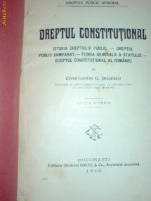 Constantin G Dissescu Dreptul constitutional 1915 foto