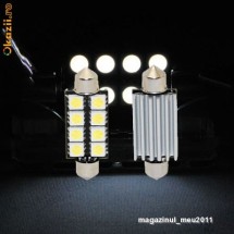 bec led becuri led leduri auto C5W festoon CANBUS cu 8 SMD 43 mm, pentru plafoniera, numar de inmatriculare foto