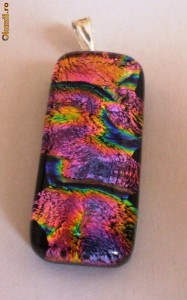 PANDANTIV DICHROIC GLASS -ARGINT 925-PROMOTIE PRIMAVARA foto