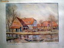 Pictura veritabila, tablou vechi in acuarela - Joagarul - H.Muner 1952 foto