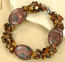 Bratarafoarte frumoasa din jasper si ochi de tigru ! OFERTA foto