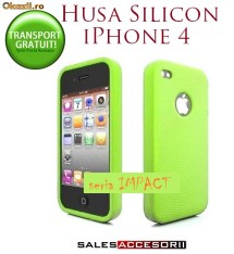 HUSA SILICON VERDE IPHONE 4 - TRANSPORT GRATUIT foto