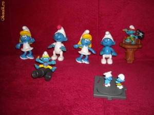 Strumpf - strumf - smurf - set 8 figurine - 6 martie foto