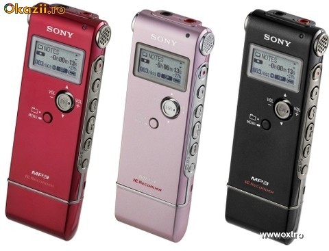 Reportofon digital stereo Sony ICD-UX70 red/silver original USA foto mare