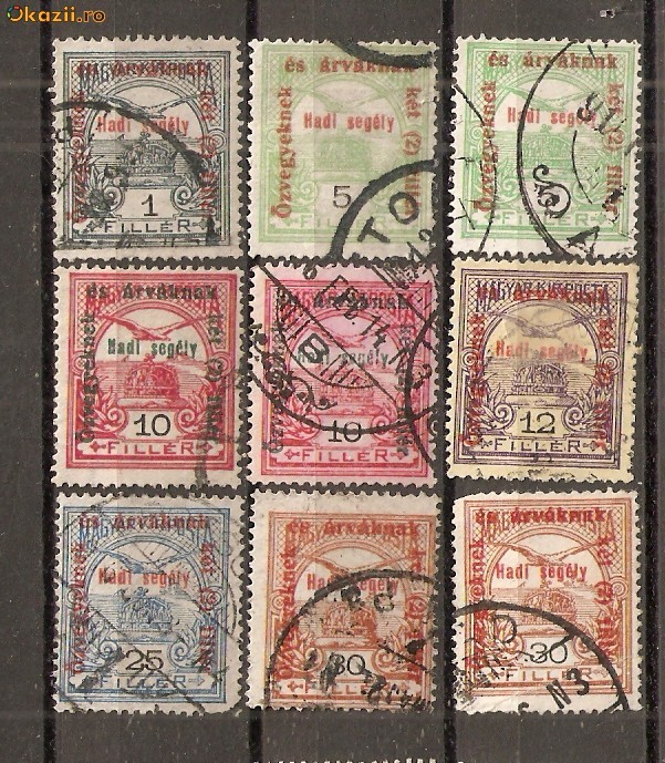Timbre Ungaria 1915  cu supratipar foto mare