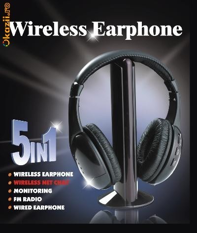 CASTI 5in1 WIRELESS  SIGILAT NOU GARANTIE!!! FARA FIR foto mare