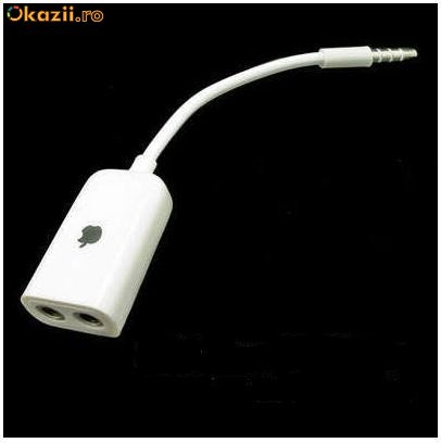 Splitter Casti audio jack iPod Nano Classic Touch iPad iPad2 iPhone 2G 3G 3GS 4G foto mare