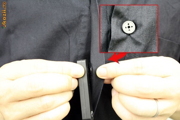 Vand mini camera pentru spionaj ascunsa in nasture foto mare