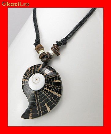 Lant Fantezie-Lemn Cocos Medalion Unicat Abalone LFAN-015 foto mare
