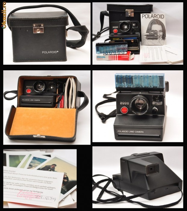 Pachet aparat foto Polariod 2000 + geanta originala+ blitz+ acte foto mare