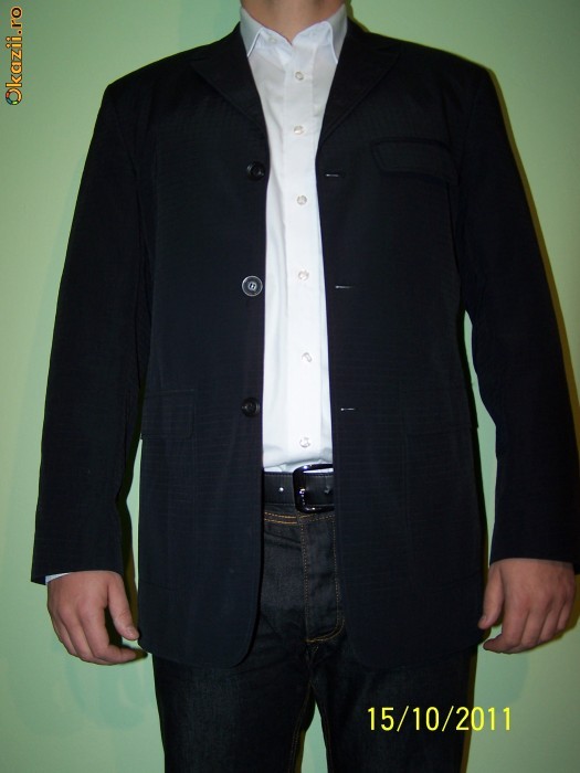 jacheta originala ROCHERRO, neagra, marime 52 (L) foto mare
