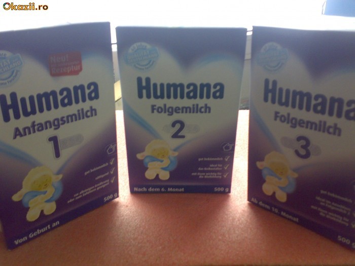 Lapte praf Humana 1,2,3 adus din Germania foto mare