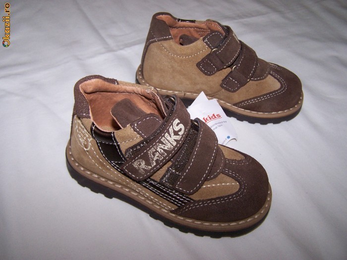 NOI! Pantofiori noi, piele, MELANIA KIDS nr.23 foto mare