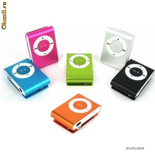 Mini Mp3 Player replica IPod Shuffle + casti albe cadou foto mare