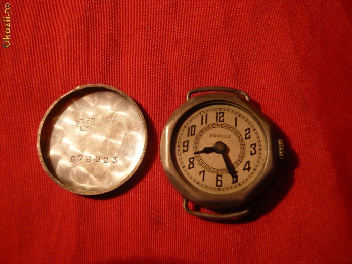Ceas mecanic de dama ,Argint marcat 0,800 ,marca Reele foto mare
