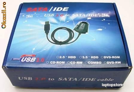 Adaptor USB  ptr. orice tip de hard si unitate optica IDE sau SATA foto mare