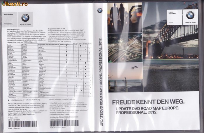 DVD HARTA NAVIGATIE BMW PROFESSIONAL 3D RADARE ROMANIA COMPLETA 2012 foto mare
