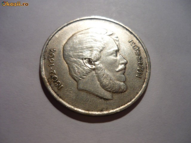 MOKAZIE 5 FORINT 1947 KOSSUTH LAJOS ARGINT + LINGOU O UNCIE foto mare