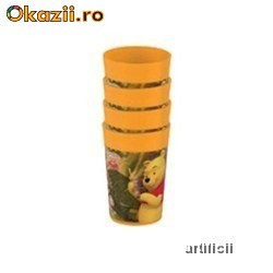 4 Pahare Plastic  WINNIE THE POOH foto mare