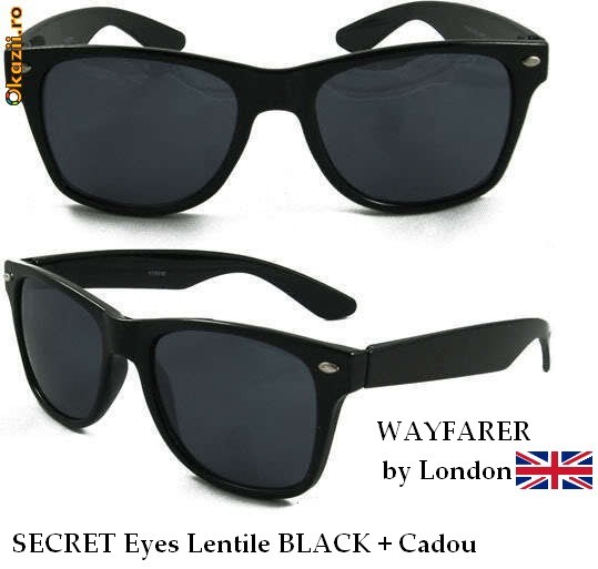 Ochelari Wayfarer SECRET EYES - Lentile BLACK  NerdGeek Fashion inspired by RayBan + CADOU!Bucuresti/Prov foto mare
