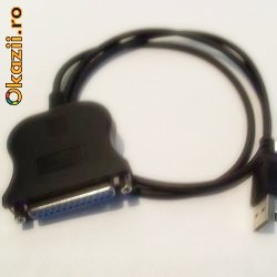 1.2M USB2.0 Cablu USB la port de imprimanta 25 pini DB-25F foto mare
