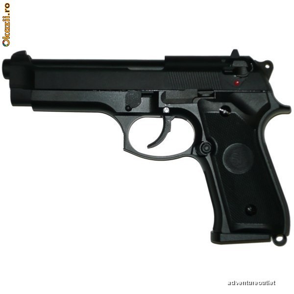 PISTOL AIRSOFT BERETA M9f-VTK MODIFICAT 25% F.PUTERNIC GAZ LEGAL SIGILAT+BILE+GREENGAZ foto mare