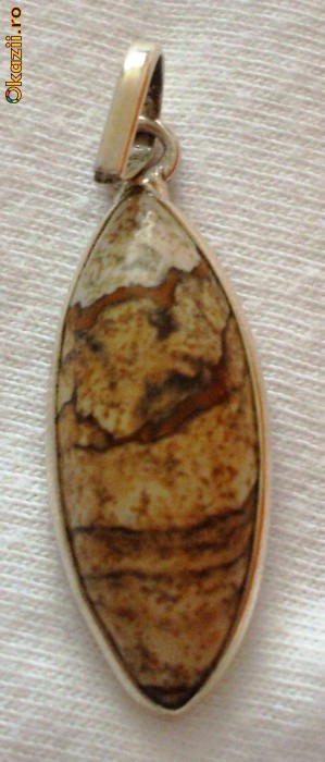 PANDANTIV PICTURE JASPER-(1-26)- Argint 925-PROMOTIE DE PRIMAVARA foto mare