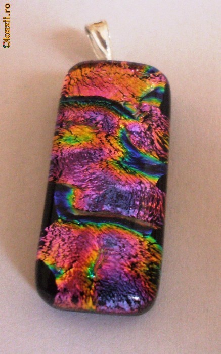 PANDANTIV DICHROIC GLASS -ARGINT 925-PROMOTIE PRIMAVARA foto mare