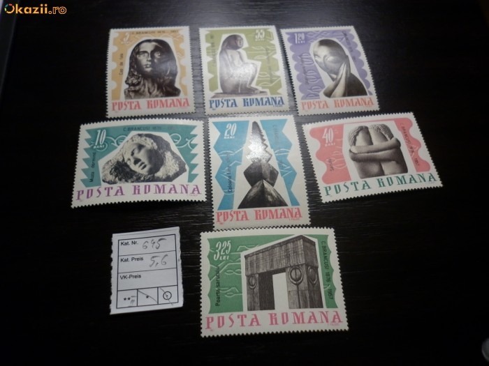 Romania LP 645 , 10 ani .... Constantin Brancusi 1967 , MNH/** foto mare