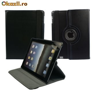 Cel mai bun pret - Husa, book style, din piele, DESIGN DEOSEBIT - compatibila cu Apple iPad 2 foto mare