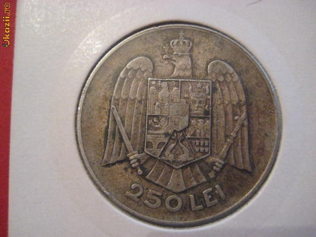 MONEDE ROMANIA - MONEDA 250 LEI 1935 - ARGINT foto mare