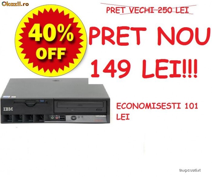 OFERTA incredibila!! Sistem complet IBM P4 2.8Ghz/256MB/20GB PRET SOC!!! foto mare