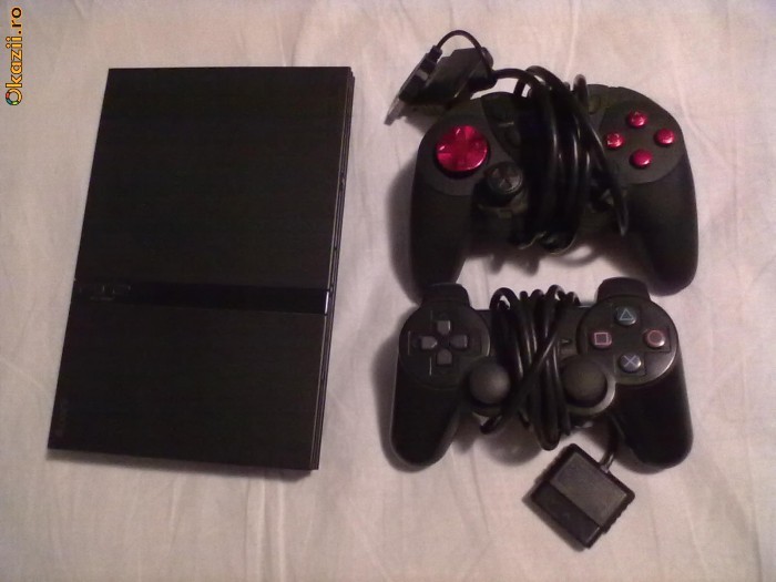 PS2 modat/2 Joystick/card 8 M/61 Jocuri foto mare