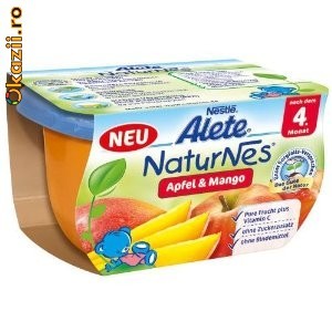 mancare bebelasi, NESTLE NATURNES piure MAR SI MANGO  de la 4 luni,  cereale, iaurt, lapte, piure fructe, Nestle foto mare