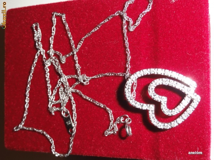 SUPER COLIER DIN AUR ALB DE 18K   CU 45 DE DIAMANTE  BRIL. foto mare