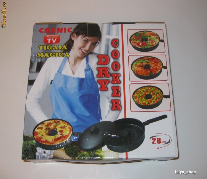 TIGAIA MAGICA DRY COOKER VAZUTA LA TV 26 CM TRANSPORT GRATUIT SAU DOAR 9.9 LEI PRIN FAN COURIER +CADOU IN VALOARE DE MAXIM 10 LEI foto mare