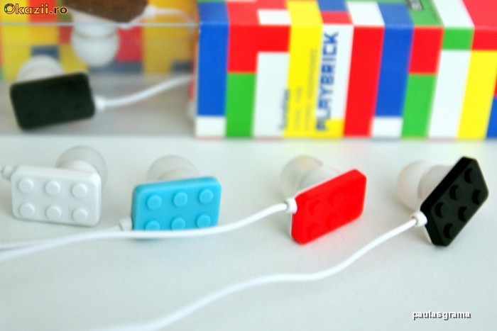 CEL MAI ORIGINAL CADOU - Casti in-ear Playbrick de tipul jucariilor LEGO foto mare