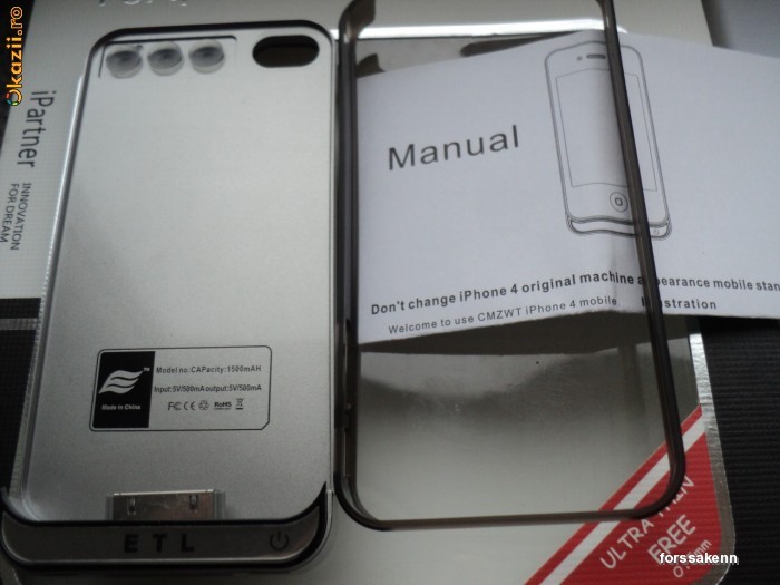 Acumulator extern iPhone 4 iPartner ROHS Backup Power Calitate Suprema foto mare