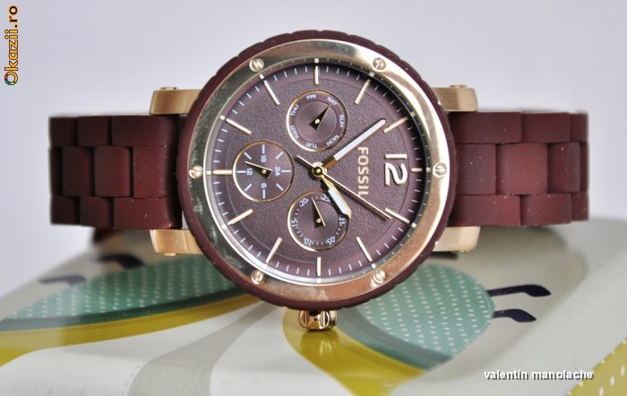 IN STOC * Ceas de dama casual/elegant FOSSIL BQ9407 Cronograph Data * NOU * ORIGINAL * GARANTIE foto mare