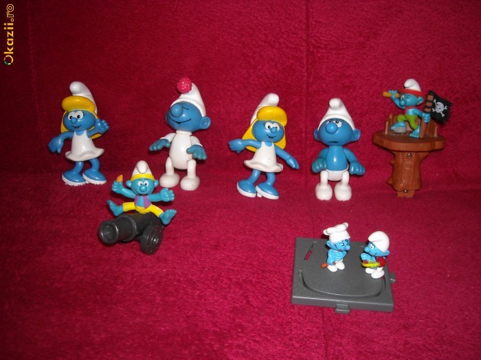 Strumpf - strumf - smurf - set 8 figurine - 6 martie foto mare