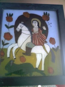 ICOANA PE STICLA MIJLOC SEC XX foto