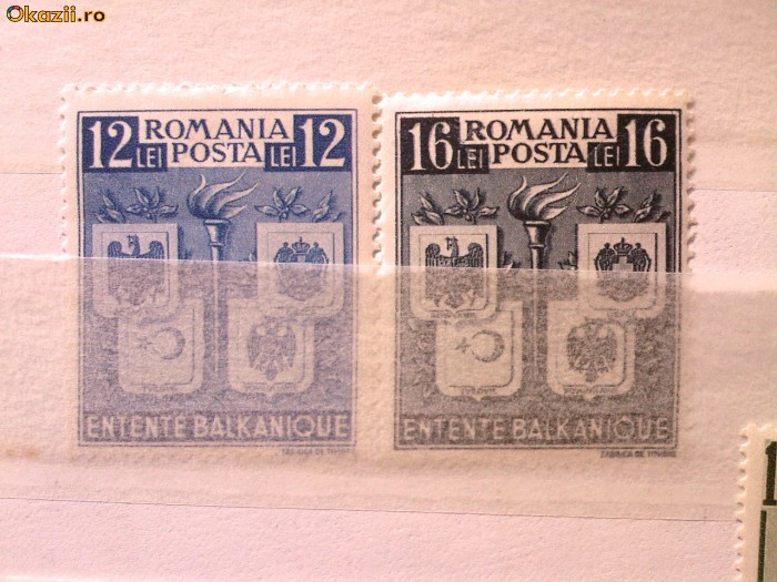 1940 - Intelegerea Balcanca -serie completa nestamp.-sarniera foto mare